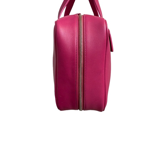 Coach vintage y2k RARE pink logo leather cosmetic toiletries bag case tote - Picture 6 of 13